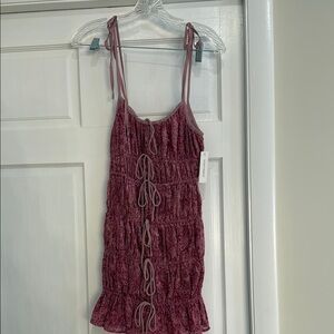 For Love And Lemons Felicity Ruched Tie Front Dress